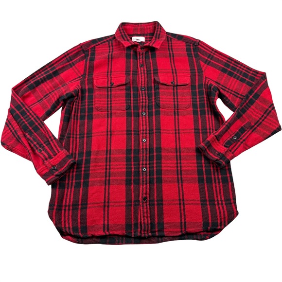 GAP Other - GAP Flannel Shirt Mens Large Red Black Plaid Excellent Standard Fit Button Down